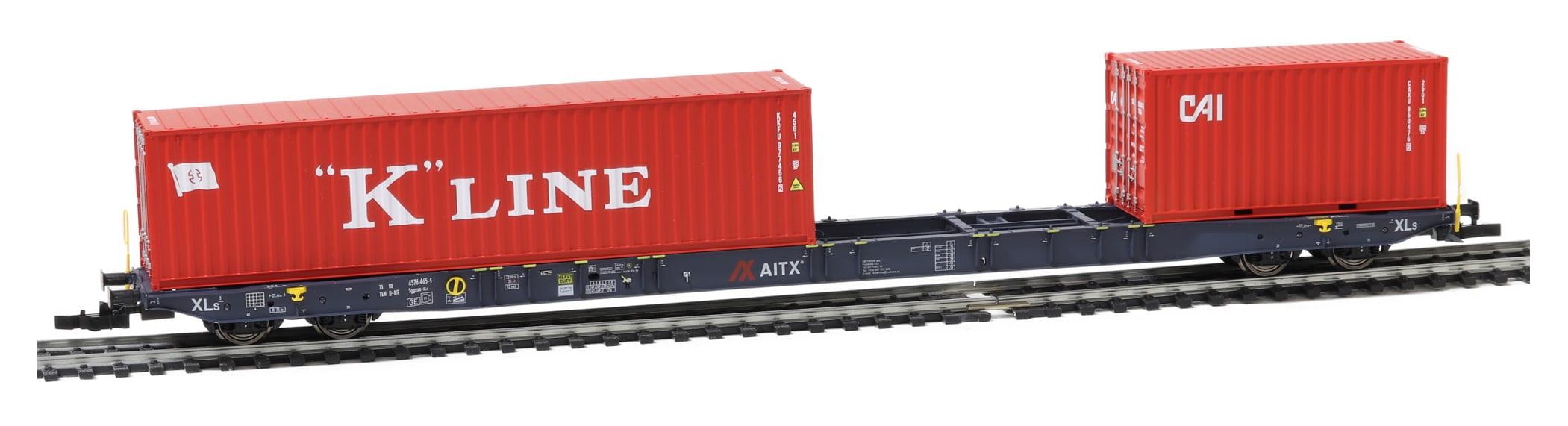 96010086 – Wagon porte-conteneurs AITX Sggnss-XL avec K-Line + Cai